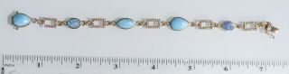 Estate Turquoise,  Opal And.  80 Ct.  Diamond Bracelet 14k Gold 7” 12.  1 Gm NR 6