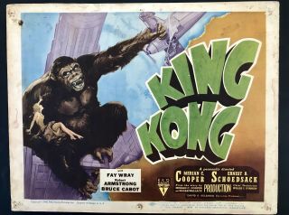 King Kong - Rko 1946 Reissue Title Card - Rare Poster