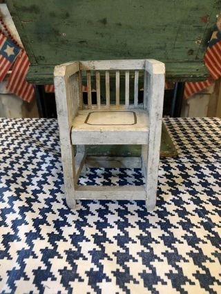 Early Antique Wooden Doll Chair/original Paint