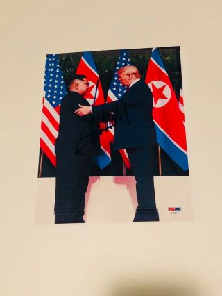Donald Trump Signed 8x10 Photo W/ Kim Jong Un President Only One Rare Psa Loa