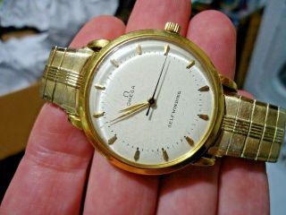 1940 ' s 35mm OMEGA 18K SOLID GOLD EARLY BUMPER AUTOMATIC 28.  10 RA Wrist WATCH 5