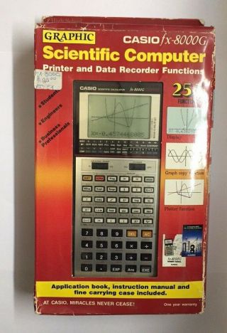 Nos Rare Vintage 1986 Casio Fx - 8000g Scientific Graphic Lcd Calculator
