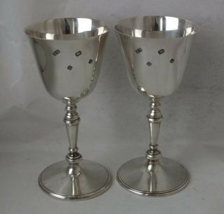Good Quality Solid Sterling Silver Goblets 1975/ H 14.  2 Cm/ 389 G