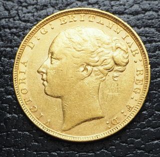Rare 1879 London Qv Gold Sovereign Coin