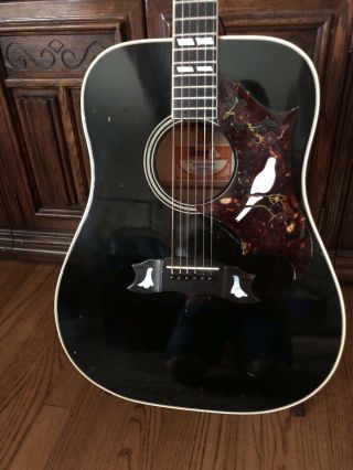 Vintage Acoustic Guitar 1974 Gibson Dove Custom Shop Black Ebony Ohsc