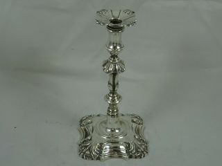 Rare George Ii Solid Silver `cast` Taper Stick,  1751,  158gm