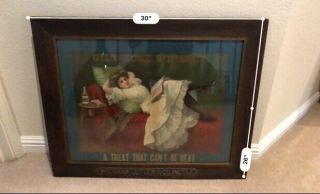 Vintage Gilt Edge Whiskey “A Treat That Can’t Be Beat” Framed Sign 4
