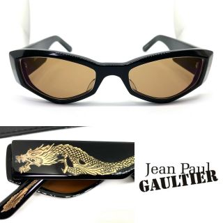 Rare Jean Paul Gaultier 56 - 0009 Dragon Black Gold Vintage Sunglasses W.  Case