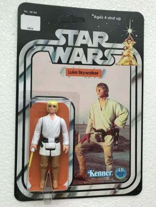 Retro Luke Skywalker Farm Boy Tatooine On Star Wars 12 Back Kenner Cardback