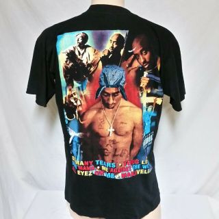 VTG 90s Tupac Shakur Rap Tee T Shirt Memory Hip Hop Bay Club Single Stitch XL 2