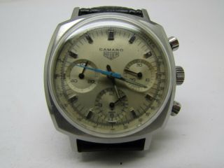 Vintage Heuer Camaro 3 Chronograph Wind Cal 7736 Men Watch 12