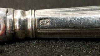 9 Antique English King ' s Pattern Sterling Silver Georgian Knives Maker mark 