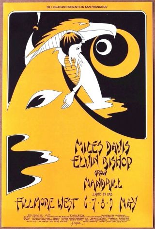 Miles Davis Elvin Bishop Mandrill Filmmore West Vintage 1971 1st Print