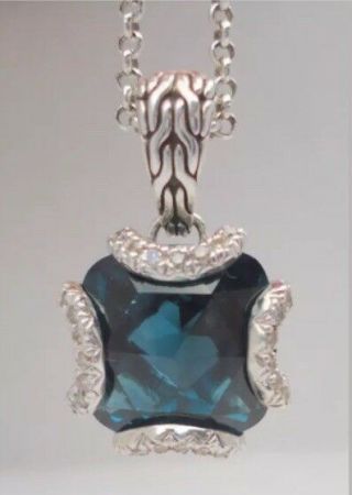 Rare John Hardy London Blue Topaz Diamond Batu Chain Sterling Silver Jewelry Set 2