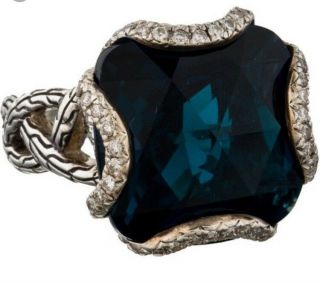 Rare John Hardy London Blue Topaz Diamond Batu Chain Sterling Silver Jewelry Set 8