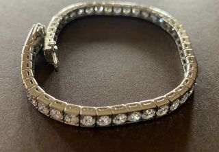Handmade Vintage Platinum Bracelet With Ideal Cut Diamonds