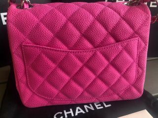 Authentic Rare Chanel Matte Caviar Bright Pink Mini Square Flap Bag $4,  995.  00 6