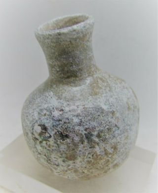 Circa 300 - 500ad Late Roman Period Near Eastern Glass Cosmetic Bottle
