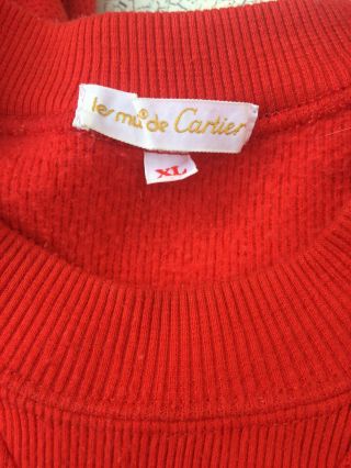 CARTIER LES MUST DE CARTIER 100 COTTON RED SWEATSHIRT SPORT BLOUSE RARE VINTAGE 3