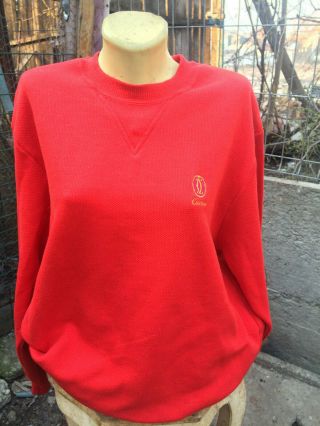 CARTIER LES MUST DE CARTIER 100 COTTON RED SWEATSHIRT SPORT BLOUSE RARE VINTAGE 5