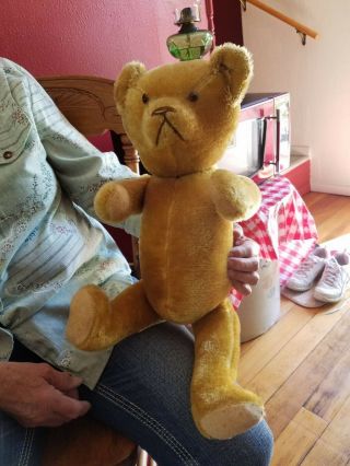 Vintage Teddy Bear With Movable Arms & Legs.  Is It A " Steiff?? I Can 