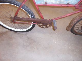 OLD VINTAGE SCHWINN CYCLE TRUCK WITH STAND AND LARGE FRONT BASKET 4