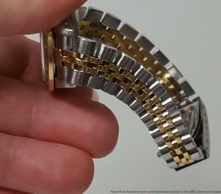 Ladies Rolex Date 18k Gold SS Vintage Watch 69173 Diamond Bezel 11