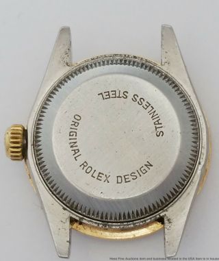 Ladies Rolex Date 18k Gold SS Vintage Watch 69173 Diamond Bezel 8