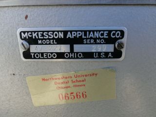 McKesson Appliance Company Antique Steel Metal Medical Dental Cabinet Vintage 8