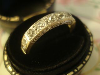 18ct Gold:.  45 Ct Sparkling Old Cut Diamonds Set Eternity Design Ring