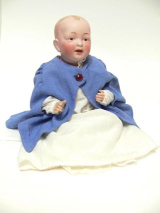 Lovely Antique German 13 " Character Porcelain Head Baby Doll Painted Eyes