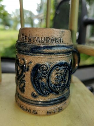 Antique Advertising Syracuse Whites Utica Stoneware Mug American Restaurant