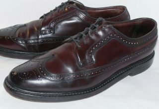 Vtg Florsheim Imperial Kenmmor Shell Cordovan Leather Shoes V - Cleat 97626 11 D