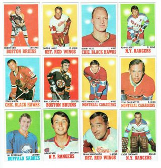 1970 - 71 Topps Near Complete Hockey Card Set Vintage 91 Of 132 Cards Orr,  Howe