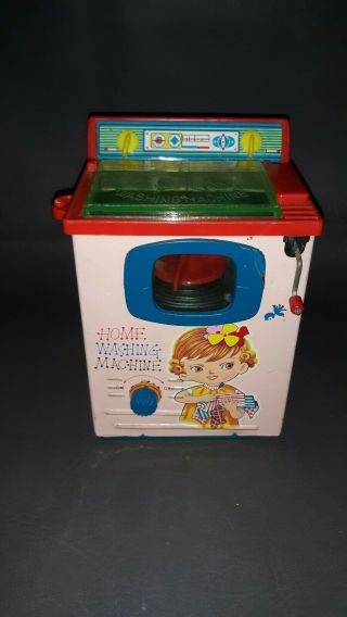 Vintage Toy Yonezawa Home Washing Machine Toy Wind Up Old No Rust