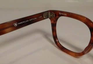 Vintage AUTHENTIC American Optical Stadium Tortoise 44/24 Eyeglass Frame NOS 6