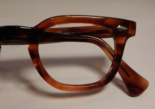 Vintage AUTHENTIC American Optical Stadium Tortoise 44/24 Eyeglass Frame NOS 8