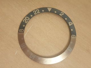Rare Rolex Bezel Insert 1675 Gmt Old/used Faded Pepsi Colour Red Back
