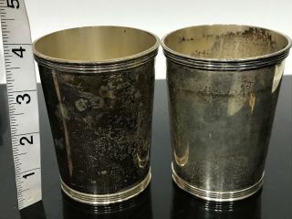 RARE 2pc Manchester 3759 STERLING SILVER Julep Derby Cocktail Cup Goblets 2