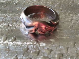 Rare 1940’s Hector Aguilar Serpent Ring Signed Hallmarked 990 Silver Taxco