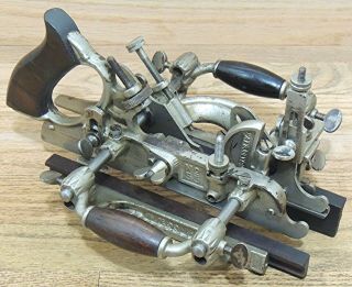 1895 STANLEY No 55 UNIVERSAL COMBINATION PLANE w/CUTTERS - ANTIQUE 3