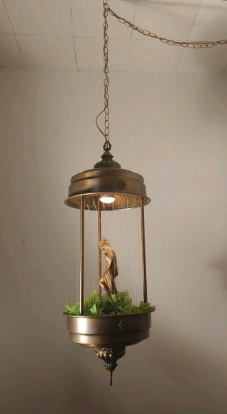 Vintage Oil Rain Lamp 36 " Greek Goddess Pristine.