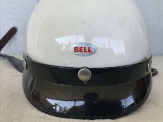 VTG 60s BELL TOPTEX MOTORCYCLE HALF SHELL DOME RIDING HELMET SZ - 7 1/4 w Goggles 4