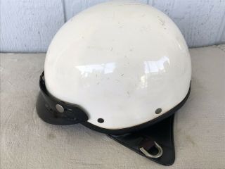 VTG 60s BELL TOPTEX MOTORCYCLE HALF SHELL DOME RIDING HELMET SZ - 7 1/4 w Goggles 5