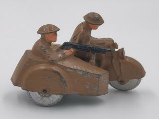Barclay Manoil Dimestore Soldiers In Motorcycle And Sidecar