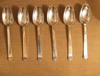 6 Tiffany Hampton Sterling Silver Soup Spoon 7 1/4 Inches No Monogram