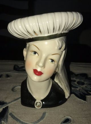 Extremely Rare Teen Head Vase.  7”tall.  A Real Beauty