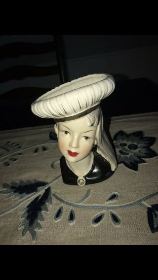 EXTREMELY RARE TEEN HEAD VASE.  7”TALL.  A REAL BEAUTY 4