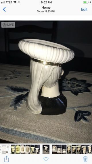 EXTREMELY RARE TEEN HEAD VASE.  7”TALL.  A REAL BEAUTY 6