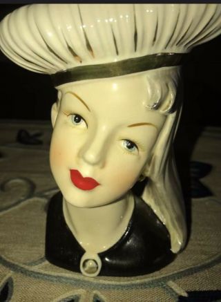 EXTREMELY RARE TEEN HEAD VASE.  7”TALL.  A REAL BEAUTY 8